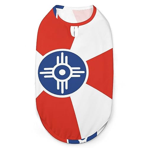 Flagge der Stadt Wichita, Haustier-Shirt, Weste, süßes Hunde-Tanktop, weiches ärmelloses T-Shirt für Welpen, Kätzchen, Katzen, S von FWJZDSP