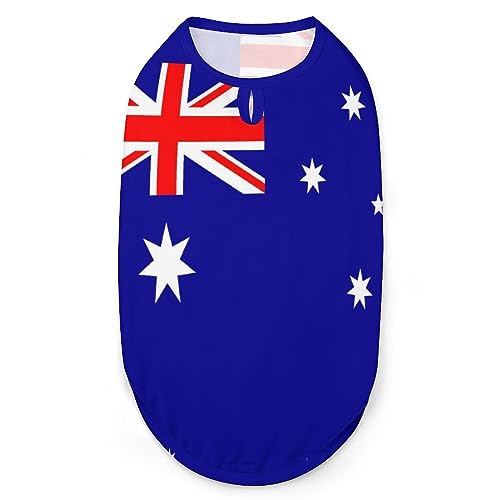 Flagge von Australien, Haustier-Shirt, Weste, süßes Hunde-Tanktop, weiches ärmelloses T-Shirt für Welpen, Kätzchen, Katzen, XL von FWJZDSP