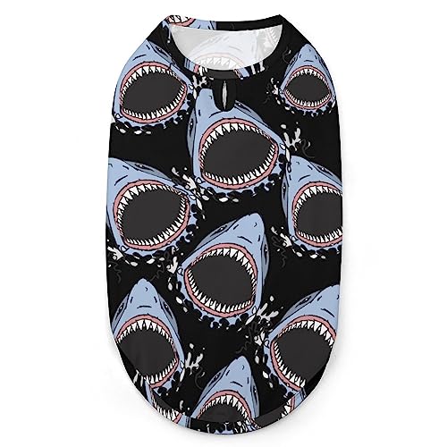 Haifischzähne-Hundehemden, Bedruckte Kleidung für Haustiere, Sommer-T-Shirts, atmungsaktives Pullover-Tanktop für kleine Hunde und Katzen Haifischzähne-Hundehemden, Bedruckte Kleidung für Haustiere, Sommer-T-Shirts, atmungsaktives Pullover-Tanktop für kleine Hunde und Katzen von FWJZDSP