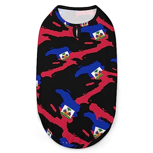 Haitiflag-Karte für Hunde, Bedruckte Kleidung, Sommer-T-Shirts, atmungsaktives Pullover-Tanktop für kleine Hunde und Katzen Haitiflag-Karte für Hunde, Bedruckte Kleidung, Sommer-T-Shirts, atmungsaktives Pullover-Tanktop für kleine Hunde und Katzen von FWJZDSP