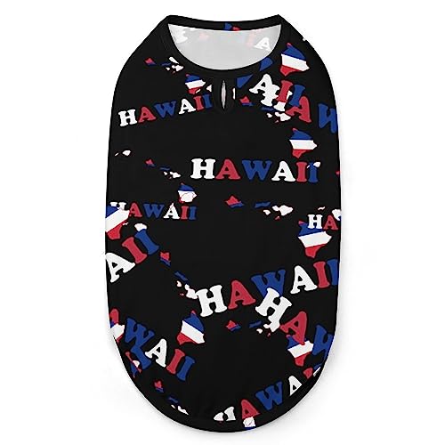 Hawaii-Staatsflaggen-Karte, Hunde-Shirts, Bedruckte Kleidung für den Sommer, T-Shirts, atmungsaktives Pullover-Tanktop für kleine Hunde und Katzen Hawaii-Staatsflaggen-Karte, Hunde-Shirts, Bedruckte Kleidung für den Sommer, T-Shirts, atmungsaktives Pullover-Tanktop für kleine Hunde und Katzen von FWJZDSP