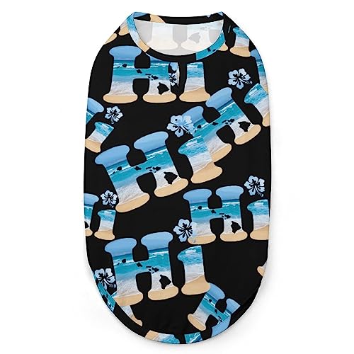 Hi Hawaii Hunde-Shirts, Bedruckte Kleidung für Haustiere, Sommer-T-Shirts, atmungsaktives Pullover-Tanktop für kleine Hunde und Katzen von FWJZDSP