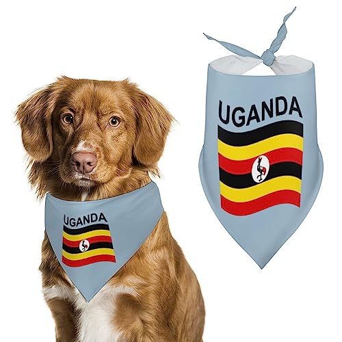 Hunde-Bandanas mit Flagge von Uganda, dreieckige Hundelätzchen, niedlicher Haustier-Schal, Halstuch für kleine, mittelgroße und große Haustiere von FWJZDSP