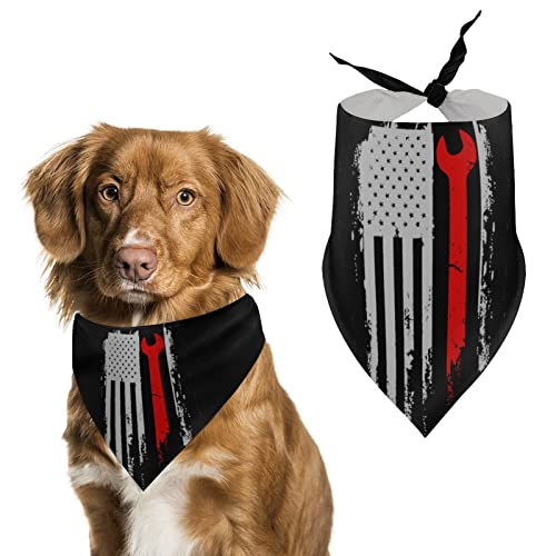 Hunde-Bandanas mit Iron Worker-Flagge, dreieckig, niedliches Haustier-Schal, Halstuch für kleine, mittelgroße und große Haustiere von FWJZDSP