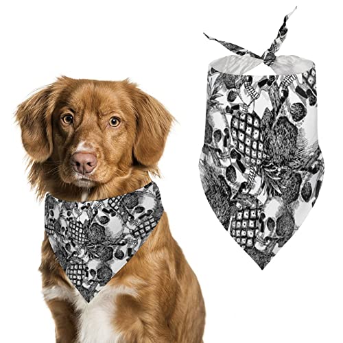 Hunde-Bandanas mit Totenkopf-Motiv, dreieckig, Hundelätzchen, niedlicher Haustier-Schal, Kopftuch für kleine, mittelgroße und große Haustiere von FWJZDSP