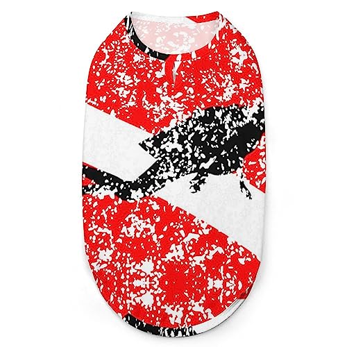 Hunde-Shirts mit Taucher-Dive-Flagge, Haustier-Bedruckte Kleidung, Sommer-T-Shirts, atmungsaktives Pullover-Tanktop für kleine Hunde und Katzen von FWJZDSP
