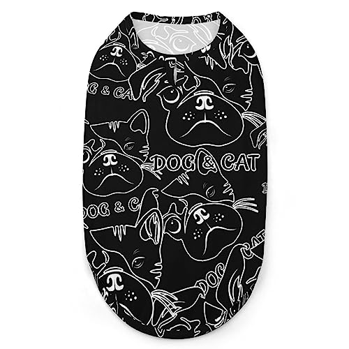 Hunde- und Katzengesichts-Hunde-Shirts, Haustier-Bedruckte Kleidung, Sommer-T-Shirts, atmungsaktives Pullover-Tanktop für kleine Hunde und Katzen Hunde- und Katzengesichts-Hunde-Shirts, Haustier-Bedruckte Kleidung, Sommer-T-Shirts, atmungsaktives Pullover-Tanktop für kleine Hunde und Katzen von FWJZDSP