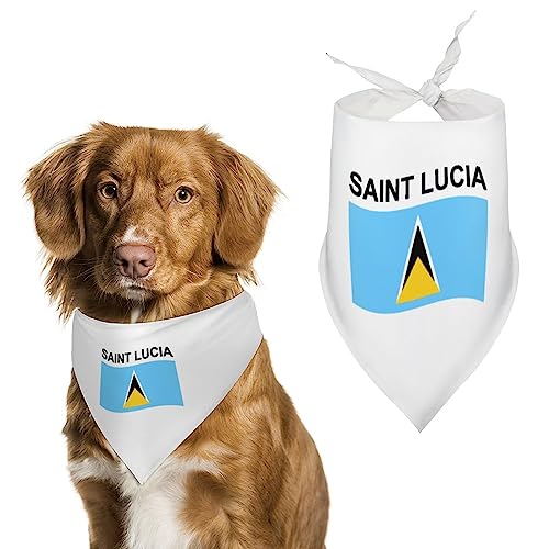 Hundehalstücher mit Flagge von St. Lucia, dreieckige Hundelätzchen, niedlicher Haustierschal, Kopftuch für kleine, mittelgroße und große Haustiere von FWJZDSP
