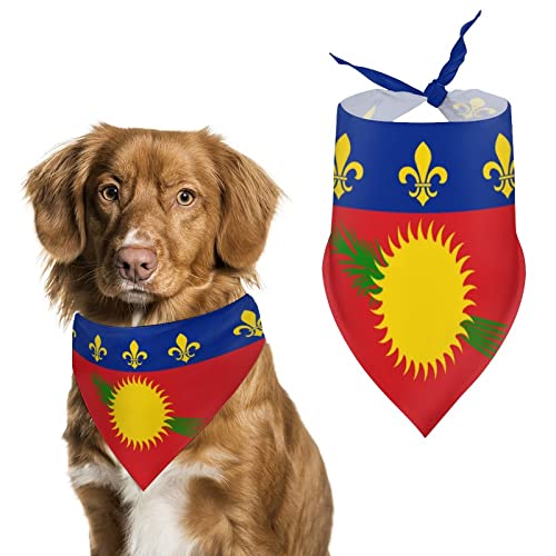 Hundehalstücher mit Guadeloupe-Flagge, dreieckige Hundelätzchen, niedlicher Haustierschal, Halstuch für kleine, mittelgroße und große Haustiere von FWJZDSP