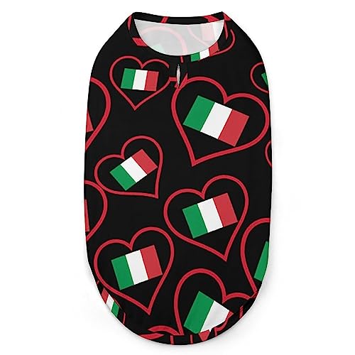 I Love Italian Red Heart Hunde-Shirts, Bedruckte Kleidung für Haustiere, Sommer-T-Shirts, atmungsaktives Pullover-Tanktop für kleine Hunde und Katzen I Love Italian Red Heart Hunde-Shirts, Bedruckte Kleidung für Haustiere, Sommer-T-Shirts, atmungsaktives Pullover-Tanktop für kleine Hunde und Katzen von FWJZDSP