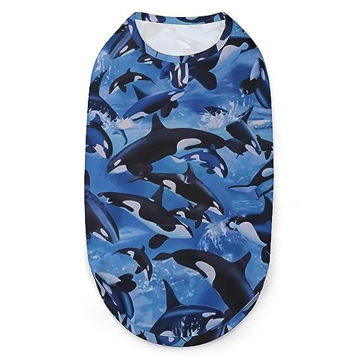 Killerwal Orca Haustiere Shirt Weste Süßes Hunde Tank Top Weiches ärmelloses T-Shirt für Welpen Kitty Katzen S von FWJZDSP