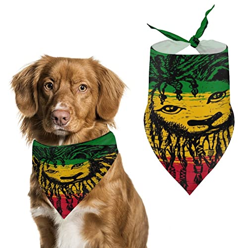 Löwe auf Jamaika-Flagge, Hunde-Bandanas, dreieckige Hundelätzchen, niedlicher Haustier-Schal, Halstuch für kleine, mittelgroße und große Haustiere von FWJZDSP