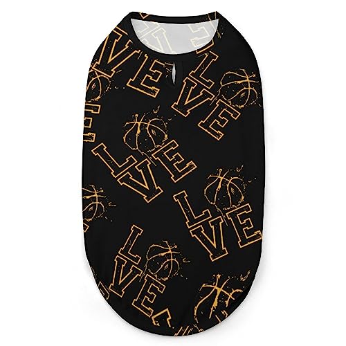 Love Basketball Hunde-Shirts, Haustier-Bedruckte Kleidung, Sommer-T-Shirts, atmungsaktives Pullover-Tanktop für kleine Hunde und Katzen Love Basketball Hunde-Shirts, Haustier-Bedruckte Kleidung, Sommer-T-Shirts, atmungsaktives Pullover-Tanktop für kleine Hunde und Katzen von FWJZDSP