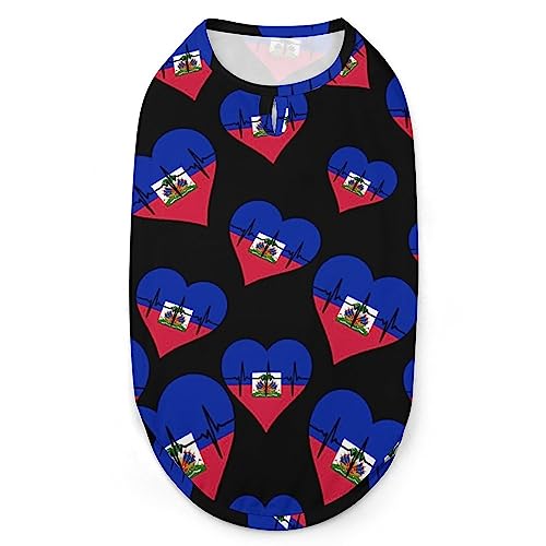 Love Haiti Heartbeat Hunde-Shirts, Bedruckte Kleidung für Haustiere, Sommer-T-Shirts, atmungsaktives Pullover-Tanktop für kleine Hunde und Katzen Love Haiti Heartbeat Hunde-Shirts, Bedruckte Kleidung für Haustiere, Sommer-T-Shirts, atmungsaktives Pullover-Tanktop für kleine Hunde und Katzen von FWJZDSP