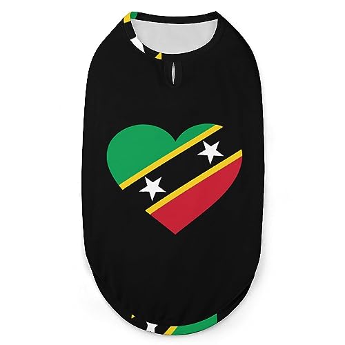 Love Saint Kitts und Nevis Pets Shirt Weste, süßes Hunde-Tanktop, weiches ärmelloses T-Shirt für Welpen, Kätzchen, Katzen, L von FWJZDSP