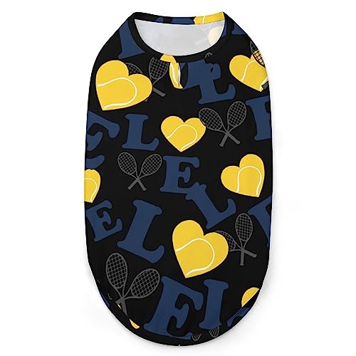 Love Tennis Hunde-Shirts, Bedruckte Kleidung für Haustiere, Sommer-T-Shirts, atmungsaktives Pullover-Tanktop für kleine Hunde und Katzen Love Tennis Hunde-Shirts, Bedruckte Kleidung für Haustiere, Sommer-T-Shirts, atmungsaktives Pullover-Tanktop für kleine Hunde und Katzen von FWJZDSP