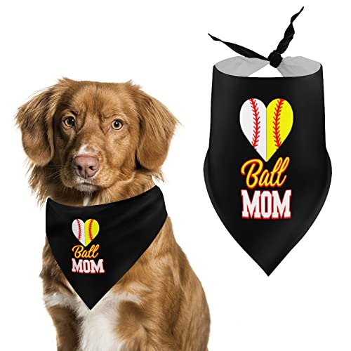 Lustige Ball-Mom-Softball-Baseball-Hundehalstücher, dreieckige Hundelätzchen, niedlicher Haustier-Schal, Kopftuch für kleine, mittelgroße und große Haustiere von FWJZDSP