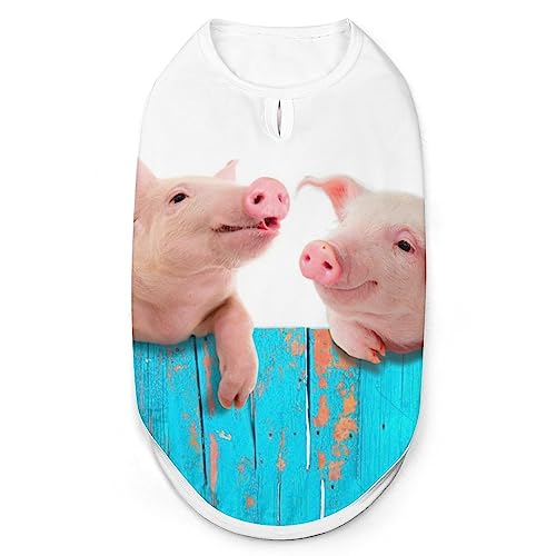 Lustige Schweinchen-Hunde-Shirts, Haustier-Bedruckte Kleidung, Sommer-T-Shirts, atmungsaktives Pullover-Tanktop für kleine Hunde und Katzen von FWJZDSP
