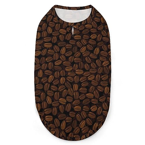 Lustiges Kaffeebohnen-Muster, Haustier-Shirt, Weste, süßes Hunde-Tanktop, weiches ärmelloses T-Shirt für Welpen, Kätzchen, Katzen, M Lustiges Kaffeebohnen-Muster, Haustier-Shirt, Weste, süßes Hunde-Tanktop, weiches ärmelloses T-Shirt für Welpen, Kätzchen, Katzen, M von FWJZDSP