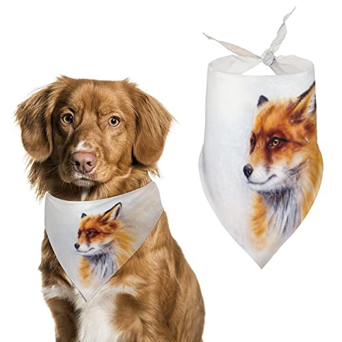 Malerei von Wild Fox Hundehalstücher, dreieckige Hundelätzchen, niedlicher Haustierschal, Kopftuch für kleine, mittelgroße und große Haustiere von FWJZDSP