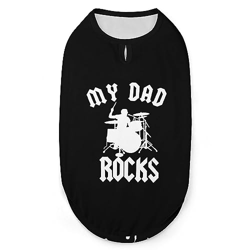 My Dad Rock Pets Shirt Weste, süßes Hunde-Tanktop, weiches ärmelloses T-Shirt für Welpen, Kätzchen, Katzen, XL von FWJZDSP