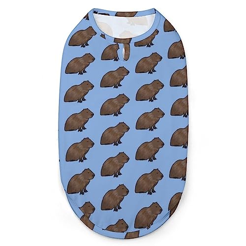 Niedliche Capybara-Hunde-Shirts, Bedruckte Kleidung für Haustiere, Sommer-T-Shirts, atmungsaktives Pullover-Tanktop für kleine Hunde und Katzen von FWJZDSP