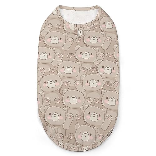 Niedliches Kawaii-Teddybär-Haustier-Shirt, Weste, süßes Hunde-Tanktop, weiches ärmelloses T-Shirt für Welpen, Kätzchen, Katzen, M von FWJZDSP