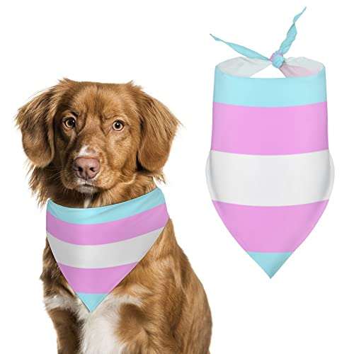 Pastellfarbene Pride-Flagge – Transgender-LGBT-Hundehalstücher, dreieckige Hundelätzchen, niedlicher Haustierschal, Kopftuch für kleine, mittelgroße und große Haustiere von FWJZDSP