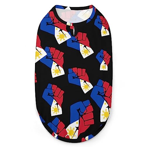 Philippinen-Flagge Faust-Hunde-Shirts, Haustier-Bedruckte Kleidung, Sommer-T-Shirts, atmungsaktives Pullover-Tank-Top für kleine Hunde und Katzen Philippinen-Flagge Faust-Hunde-Shirts, Haustier-Bedruckte Kleidung, Sommer-T-Shirts, atmungsaktives Pullover-Tank-Top für kleine Hunde und Katzen von FWJZDSP