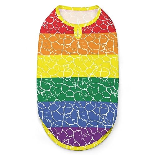 Pride LGBT-Flagge, Haustier-Shirt, Weste, süßes Hunde-Tanktop, weiches ärmelloses T-Shirt für Welpen, Kätzchen, Katzen, 2XL von FWJZDSP