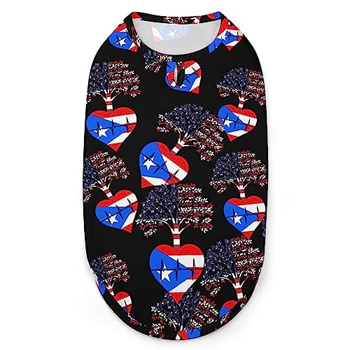 Puerto Rico US Root Heartbeat Hunde-Shirts, Bedruckte Kleidung für Haustiere, Sommer-T-Shirts, atmungsaktives Pullover-Tanktop für kleine Hunde und Katzen Puerto Rico US Root Heartbeat Hunde-Shirts, Bedruckte Kleidung für Haustiere, Sommer-T-Shirts, atmungsaktives Pullover-Tanktop für kleine Hunde und Katzen von FWJZDSP