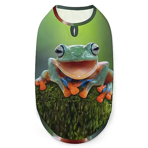 Pylon Blauer lachender Baumfrosch, Haustier-Shirt, Weste, süßes Hunde-Tanktop, weiches ärmelloses T-Shirt für Welpen, Kätzchen, Katzen, S von FWJZDSP