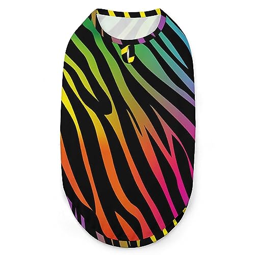 Regenbogen-Seepferdchen-Muster, Haustier-Shirt, Weste, süßes Hunde-Tanktop, weiches ärmelloses T-Shirt für Welpen, Kätzchen, Katzen, 2XL von FWJZDSP