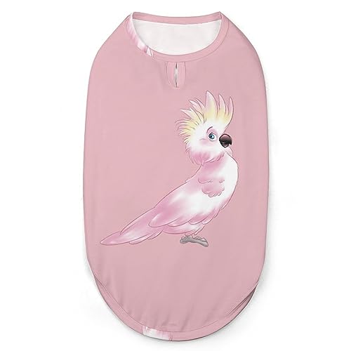 Rosa Kakadu-Papageien-Haustier-Shirt-Weste, süßes Hunde-Tanktop, weiches ärmelloses T-Shirt für Welpen, Kätzchen, Katzen, M von FWJZDSP