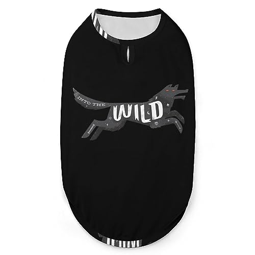 Running Wild Wolf Haustiere Shirt Weste Süßes Hunde Tank Top Weiches ärmelloses T-Shirt für Welpen Kitty Katzen 2XL von FWJZDSP