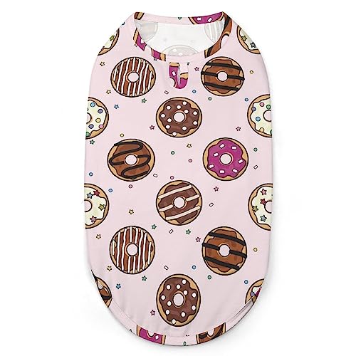 Schokoladen-Donut-Hunde-Shirts, Bedruckte Kleidung für Haustiere, Sommer-T-Shirts, atmungsaktives Pullover-Tanktop für kleine Hunde und Katzen von FWJZDSP