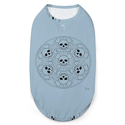 Skull Disc Pets Shirt Weste, süßes Hunde-Tanktop, weiches ärmelloses T-Shirt für Welpen, Kätzchen, Katzen, L von FWJZDSP
