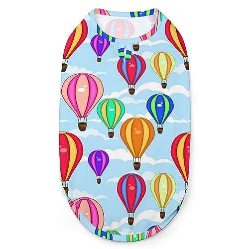 Sky Colorful Heißluftballons, Haustier-Shirt, Weste, süßes Hunde-Tanktop, weiches ärmelloses T-Shirt für Welpen, Kätzchen, Katzen, M Sky Colorful Heißluftballons, Haustier-Shirt, Weste, süßes Hunde-Tanktop, weiches ärmelloses T-Shirt für Welpen, Kätzchen, Katzen, M von FWJZDSP