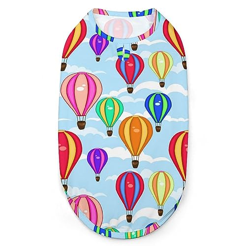 Sky Colorful Heißluftballons, Haustier-Shirt, Weste, süßes Hunde-Tanktop, weiches ärmelloses T-Shirt für Welpen, Kätzchen, Katzen, M von FWJZDSP