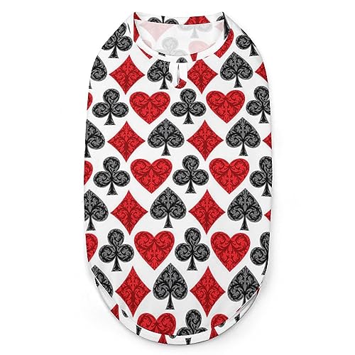 Spielkarte Poker Haustiere Shirt Weste Süßes Hunde Tank Top Weiches ärmelloses T-Shirt für Welpen Kitty Katzen L von FWJZDSP