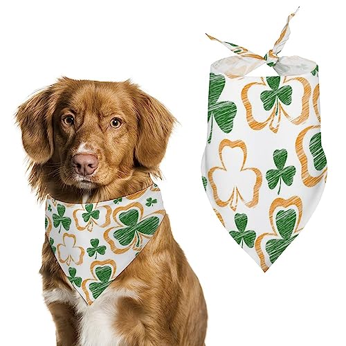 St. Patrick's Day Irisches Kleeblatt-Hundehalstuch, dreieckiges Hundelätzchen, niedliches Haustier-Schal, Kopftuch für kleine, mittelgroße und große Haustiere von FWJZDSP