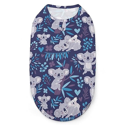 Süßes Hunde-Tanktop mit Blumenmuster, Koalabären, Haustier-Shirt, Weste, süßes Hunde-Tanktop, weiches ärmelloses T-Shirt für Welpen, Kätzchen, Katzen, L von FWJZDSP