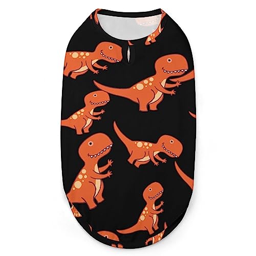 T-Rex-Dinosaurier-Hundehemden, Bedruckte Kleidung für Haustiere, Sommer-T-Shirts, atmungsaktives Pullover-Tanktop für kleine Hunde und Katzen T-Rex-Dinosaurier-Hundehemden, Bedruckte Kleidung für Haustiere, Sommer-T-Shirts, atmungsaktives Pullover-Tanktop für kleine Hunde und Katzen von FWJZDSP