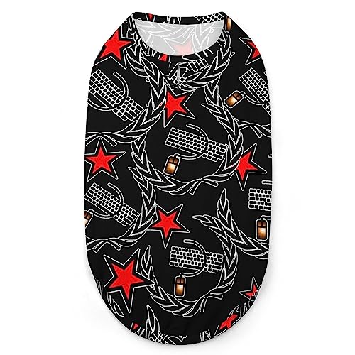 Tastatur und Maus UDSSR Hunde-Shirts, Bedruckte Kleidung für Haustiere, Sommer-T-Shirts, atmungsaktives Pullover-Tanktop für kleine Hunde und Katzen Tastatur und Maus UDSSR Hunde-Shirts, Bedruckte Kleidung für Haustiere, Sommer-T-Shirts, atmungsaktives Pullover-Tanktop für kleine Hunde und Katzen von FWJZDSP