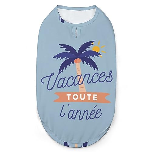 Tlacances Toute Lannee Pets Shirt Weste, süßes Hunde-Tanktop, weiches ärmelloses T-Shirt für Welpen, Kätzchen, Katzen, M von FWJZDSP