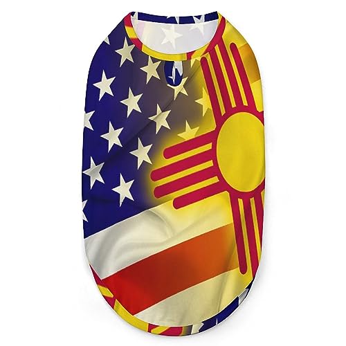 USA und New Mexico State Flag Haustier-Shirt-Weste, süßes Hunde-Tanktop, weiches ärmelloses T-Shirt für Welpen, Kätzchen, Katzen, XL von FWJZDSP