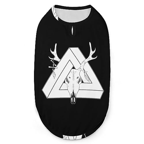 Weißes 3D-Dreiecks-Hirschkopf-Haustier-Shirt, Weste, süßes Hunde-Tanktop, weiches ärmelloses T-Shirt für Welpen, Kätzchen, Katzen, L von FWJZDSP