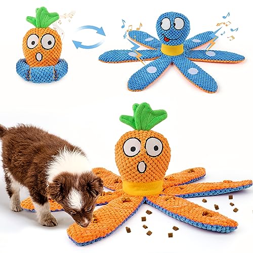 FWLWTWSS Interaktives Hundespielzeug Intelligenz, 2-in-1 Octopus & Karotte Intelligenzspielzeug für Hunde Schnüffelspielzeug Hund, Hundespielzeug Unzerstörbar Für Große/Kleine Hunde von FWLWTWSS