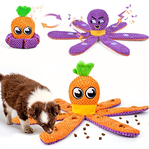 FWLWTWSS Interaktives Hundespielzeug Intelligenz, 2-in-1 Octopus & Karotte Intelligenzspielzeug für Hunde Schnüffelspielzeug Hund, Hundespielzeug Unzerstörbar Für Große/Kleine Hunde von FWLWTWSS