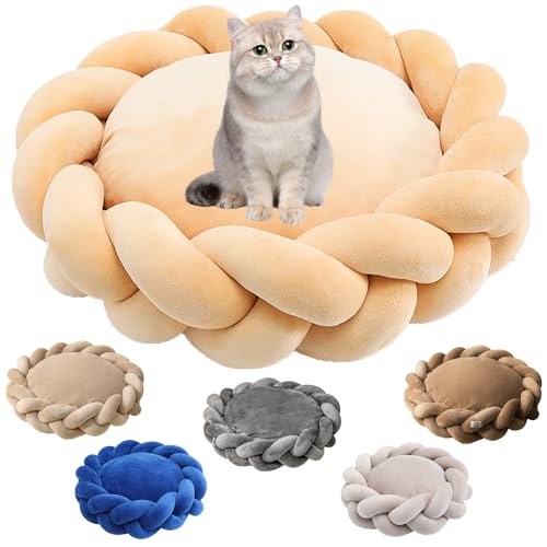 FXKJ Hundebett Hunde Waschbar, Abnehmbar Waschbar Hundematratze rutschfeste Unterseite Hundematten kuscheliges Hundekissen für Katzen und Hunde, 80x18cm, Yellow von FXKJ